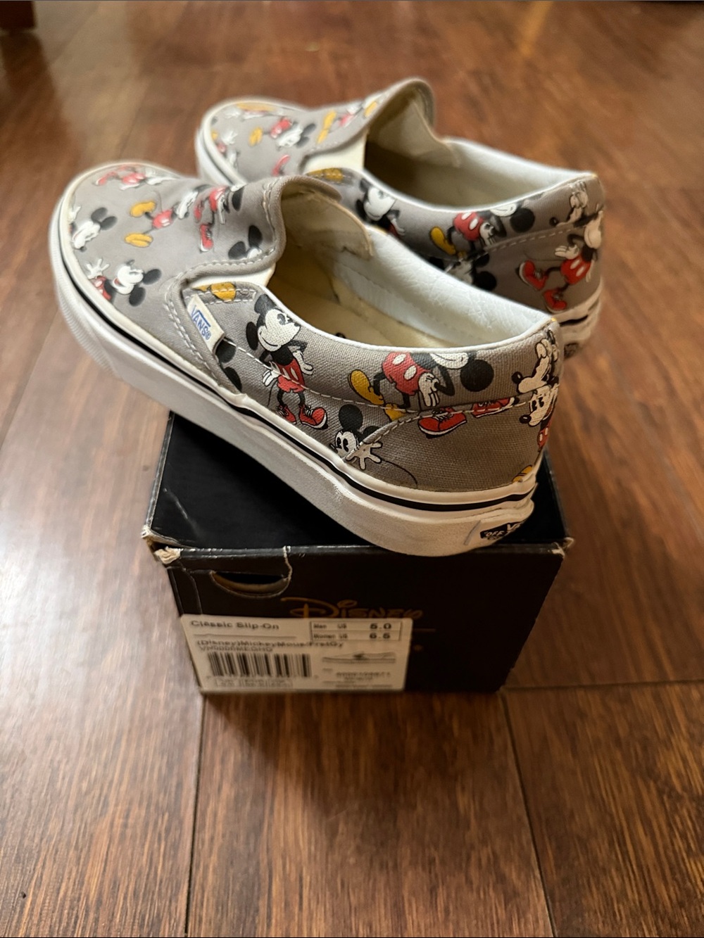 Vans Women Gray Slip-On Sneakers with Mickey Mouse Print - Picture 3 of 5